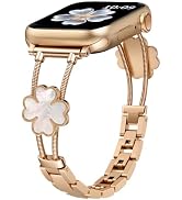 MOFREE Apple Watch Band for Women 38mm 40mm 41mm 42mm Stainless Steel Metal | Minimalist Four-Lea...