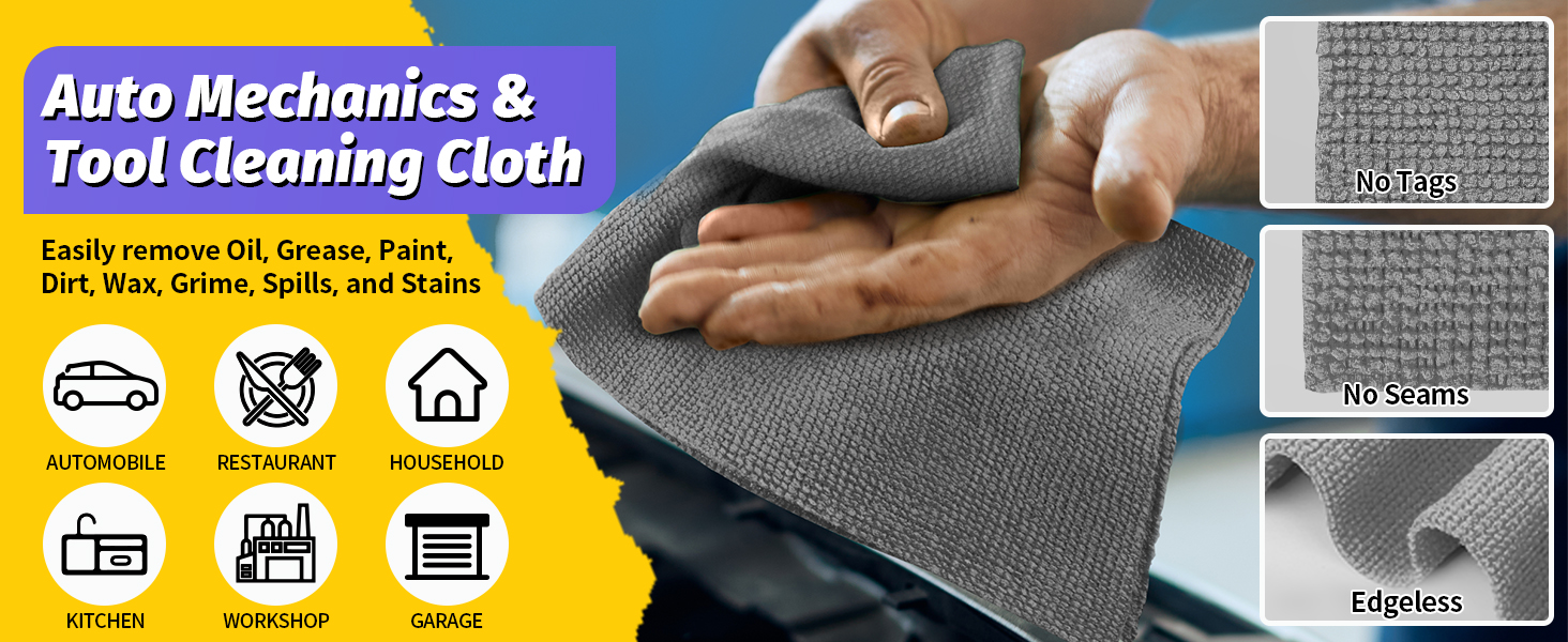 Grey Microfiber Cleaning Cloths Microfiber Towel for Cars, Ultra Absorbent Car Washing Cloth,