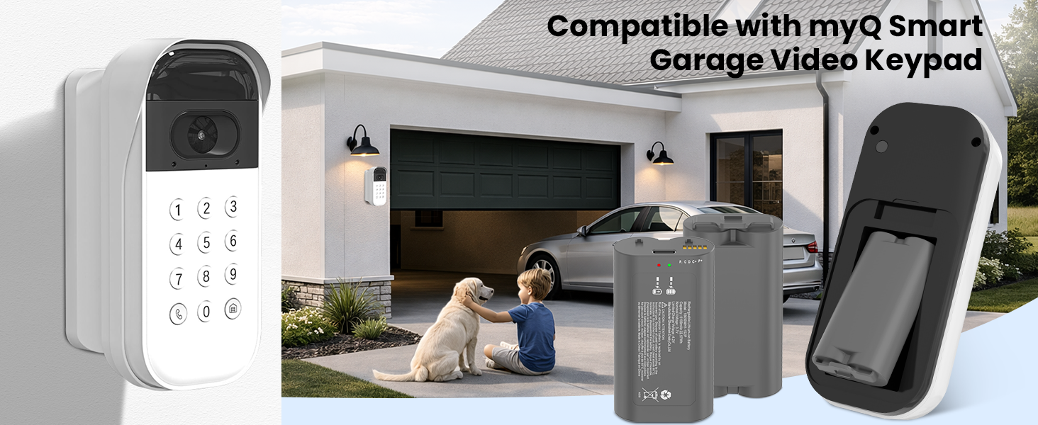 compatible with myq smart garage video keypad for myq garage door openers and smart garage camera