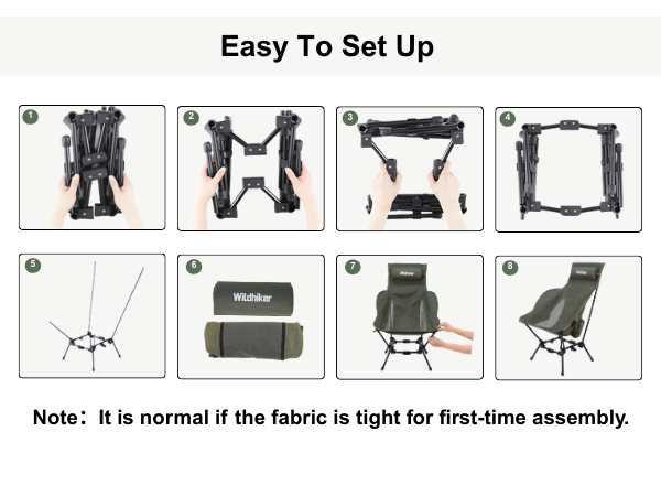 Wildhiker high back camping chairs setup