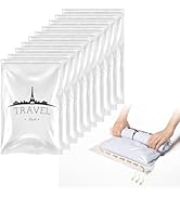 TAILI 10 Pack Travel Compression Bags, Roll Up Space Saver Bags (23.6x15.7 inch), Hand Roll Packi...
