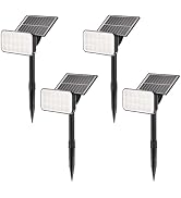 LUMLLSAJI Solar Spot Lights Outdoor, 4 Pack Solar Landscape Spotlights 3 Lighting Modes IP65 Wate...