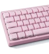 TYRIXKI Crystal Jelly Cat Shape Keycaps,119 Keys Translucent Cute Pink Side Printed Keycaps Mao P...