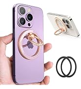 Magnetic Phone Grip with Crystal, Allengel Magnetic Phone Ring Holder Stand, Adjustable Finger Ki...