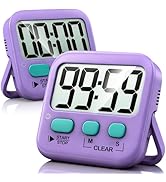 Antonki 2 Pack Digital Timer for Kids, Magnetic Countdown Kitchen Timers for Cooking, Egg, Classr...