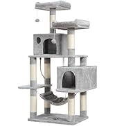 Hey-brother Large Multi-Level Cat Tree Condo Furniture with Sisal-Covered Scratching Posts, 2 Big...