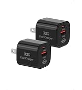 PDMAX 33W USB C Charger Block, Dual-Port Fast Charger for iPhone 16 Pro Max and Samsung S24, 2 Pa...