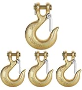 Ailengy Yision 4 Pack Heavy Duty Forged Steel Clevis Slip Hook 5/16 Inch, G70 Safety Hook Tow Cha...