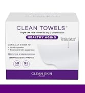 Clean Skin Club Clean Towels XL Healthy Aging, Smooths Fine Lines Wrinkles & Texture In 6 Weeks,...