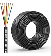18/7 Solid Sprinkler System Wire 50ft, 18 Gauge Irrigation Wires PVC Jacket Sprinkler Cable for U...