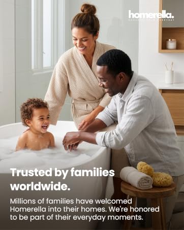 homerella bath mat non-slip anti-mold shower mat family bathroom safe for kids and adults