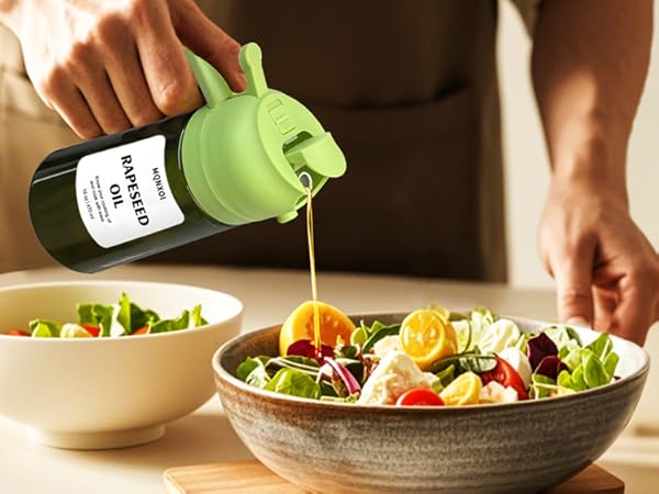 2 in 1 Glass Oil Sprayer & Dispenser, 470ml Glass Olive Oil Sprayer,Cooking Oil Sprayer,Salad