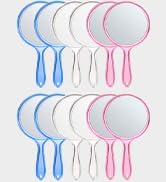 OMIRO Hand Mirror, Double-Sided Handheld Mirror 1X/3X Magnifying Mirror with Handle, Set of 12 (M...