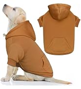 Dog Sweaters for Large Dogs Dog Hoodie Solid Soft Brushed Fleece Clothes Sweatshirt with Pocket(C...