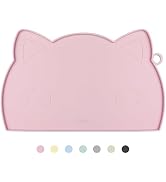 Coomazy Cat Food Mat, Thicker Dog Mat for Food and Water, Non-Slip Waterproof Silicone Mat for Fl...