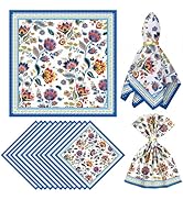 TWINKLEMON 12 PCS Cloth Napkins 20 x 20 Inch Polyester Paisley Floral Dinner Napkin Reusable Napk...