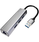 USB to Ethernet Adapter,USB Hub with Ethernet,USB 3.0 Hub with RJ45,USB A to Ethernet with USB 3....