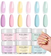 Modelones Pink Acrylic Powder 6 Colors Acrylic Nail Powder Kit Pastel Yellow Blue Purple Macaron ...