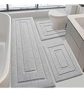 IM HOME Bathroom Rugs Sets 3 Piece, Ultra Soft Plush Fluffy Microfiber Absorbent Bath Mat, Non-Sl...