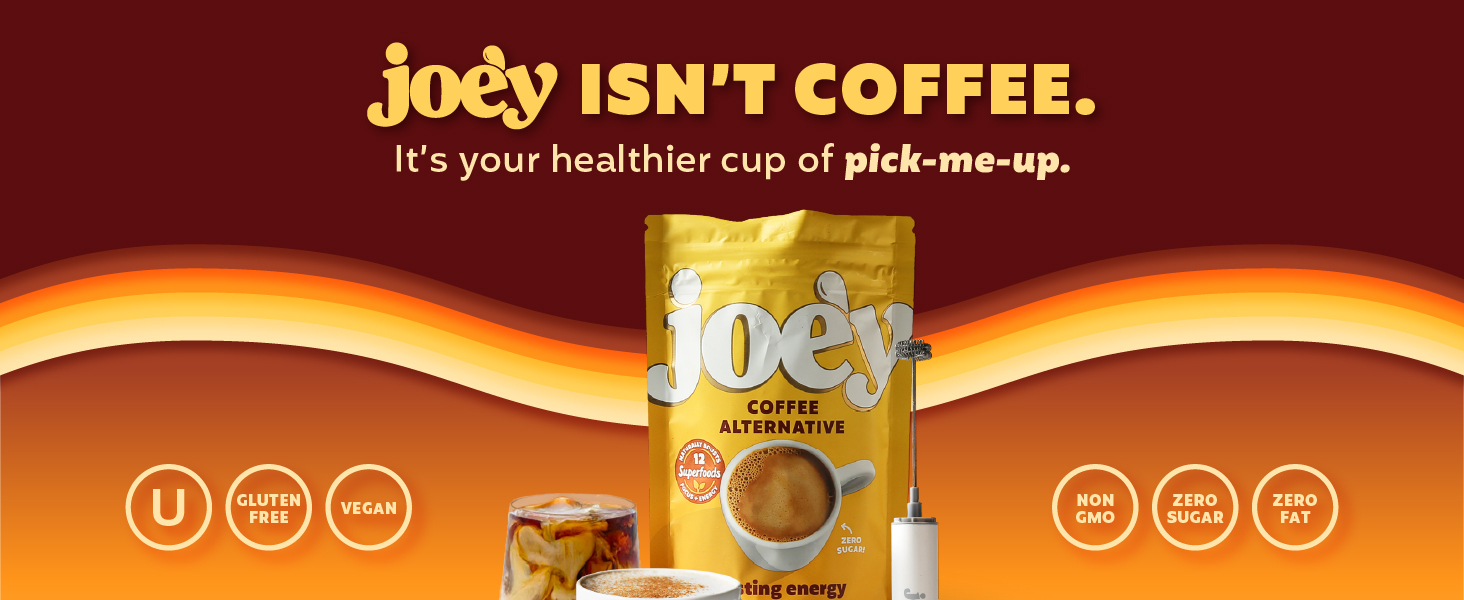 joey coffee alternative mushroom coffee replacement low caffeine jitter energy natural