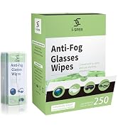 250 Count Anti Fog Lens Wipes for Eyeglasses, Pre-Moistened Individual Wrapped Glasses Wipe Lens ...