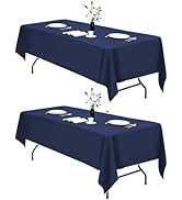 IVAPUPU 2 Pcs Table Cloth for Rectangle 60x102 Inch - Navy Blue Tablecloths Rectangular Table Clo...