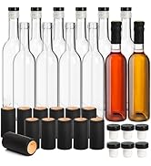 Cedilis 12 Pack Glass Wine Bottles, 12oz /375ml Bordeaux-Style Glass Bottle, Clear Empty Liquor B...