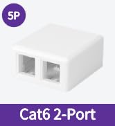 Cat6 Surface Mount Box 2-Port 5 Pack