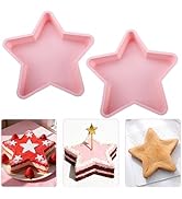 Velicber 2 Pcs Star Shaped Cake Pans, 10 Inch Silicone Cake Molds, Silicone Baking Mold, Flexible...