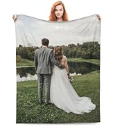 OHAJPAK Custom Blanket Customized Blankets with Photos Flannel Throw Blanket for Couch Bed Custom...
