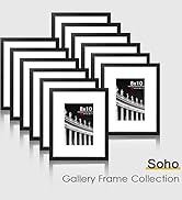 Picrit 8x10 Picture Frame Set of 12, Display 5x7 with Mat or 8x10 Without Mat, Photo Frames for W...