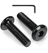 VGBUY M6-1 x 25 mm 55pcs Flat Head Hex Socket Cap Screws Metric M6 Bolts, 304 Stainless Steel 18-...