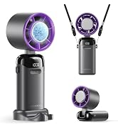 KIMMOO Handheld Portable Turbo Fan with Ice Cooler, Powerful 21000 RPM, Speed (1-199), Up to 14Hr...