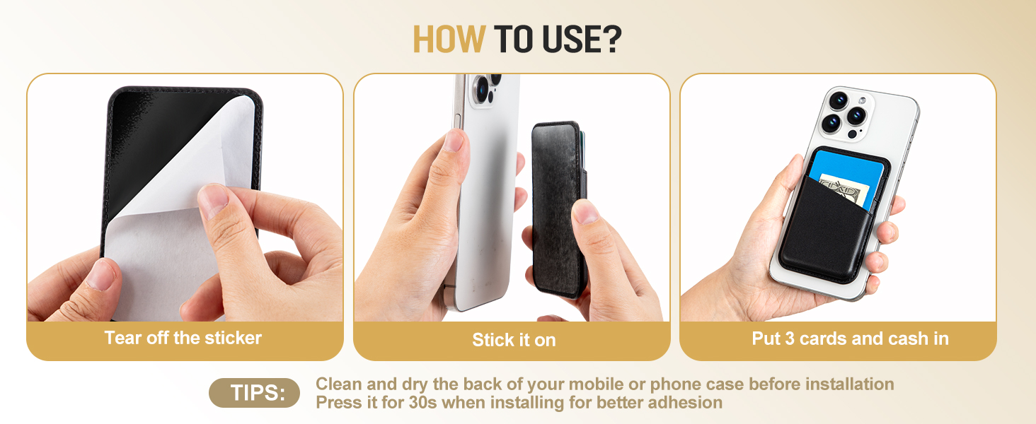 phone credit card holder stick on