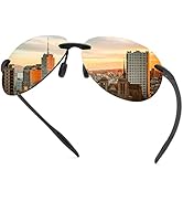 MIRYEA Rimless Polarized Sport Sunglasses for Men Women UV400 Protection Driving Fishing Cycling ...