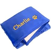 GoTags Personalized Premium Fluffy Dog Blanket, Super Soft Sherpa Fleece Blanket for Pets with Cu...