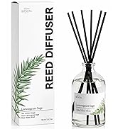 BITSOTA Lemongrass Sage Reed Diffuser Set for Bathroom & Home, Long Lasting Essential Oil Aroma, ...