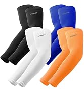 YQXCC 4 Pairs Arm Sleeves, Cooling UV Sun Protection Sports Compression Sleeves for Men Women, Go...