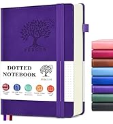 PERCUN Dotted Journal Notebook for Men & Women, 160 Pages Dot Grid notebook for Note Taking, Bull...