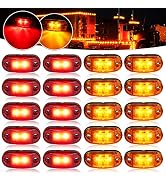 PSDRIQQ LED Trailer Lights Kit Front Rear Side Marker Clearance Indicators Light Lamp, 10Pack Amb...