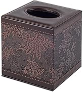 Tissue Box Cover Square,Modern Leather Tissue Box Holder for Napkin Facial Paper Organizer Bottom...