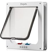 Depets Large Cat Door (Outer Size 9.9" x 9.2"), 4 Way Locking Cat Flap Door for Interior Exterior...