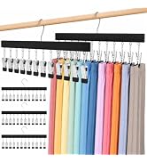 gofuch Pants Hangers with Clips Holds 60 Space Saving 5 Pack Black | 360° rotating hook. Holds le...