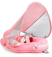 Mambobaby Float with Canopy UPF 50+ Sun Protection Pearl Foam Non-Inflatable Solid Baby Pool Floa...