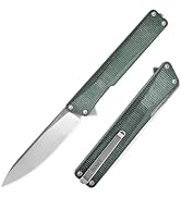 OKNIFE AION Folding Pocket Knife, 3.53-Inch 14C28N Steel, Durable Handle with Deep Carry Pocket C...