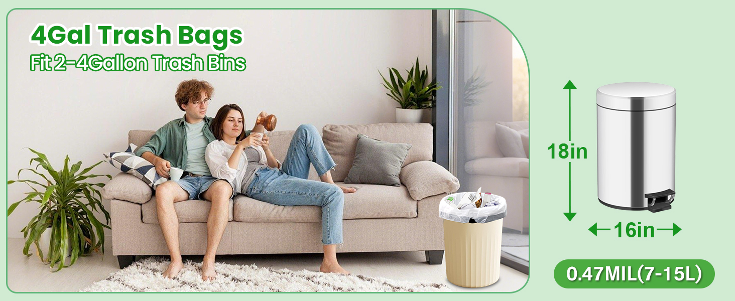 13+ gallon 15 gal trash bags tall kitchen white drawstring bags commercial trash bag