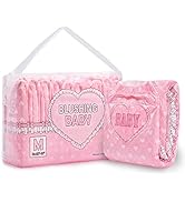 Littleforbig Printed Adult Brief Diapers 10 Pieces - Blushing Baby Pink(M)