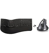 DeLUX Rechargeable Wireless Thin Ergonomic Keyboard and Mouse Combo (GM909 & M618G DB)