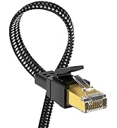 Orbram Cat 8 Ethernet Cable 50 ft, Nylon Braided High Speed Heavy Duty Network LAN Patch Cord, 40...