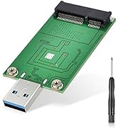 ELUTENG mSATA Adapter, mSATA to USB 3.0 Adapter, USB mSATA SSD Reader, 50mm Mini SATA Converter a...
